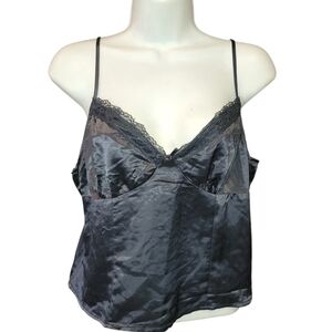 Divided Elegant Black Lace Trim Camisole